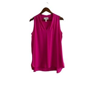 Joseph Ribkoff Sleeveless V-Neck Pleated Women’s Top
Pink Sheer Size 12
